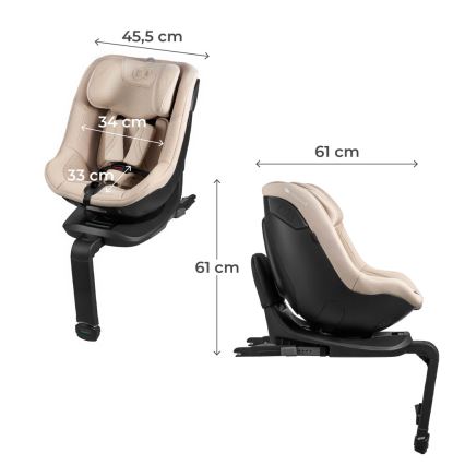 KINDERKRAFT - Детско столче за кола с въртяща се база I-GUARD PRO i-Size 61-105 cm бежово