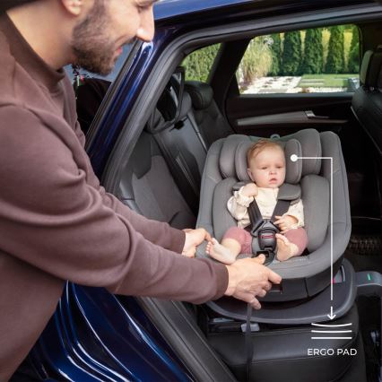 KINDERKRAFT - Автокресло с въртяща се база I-GUARD i-Size 40-105 cm сиво