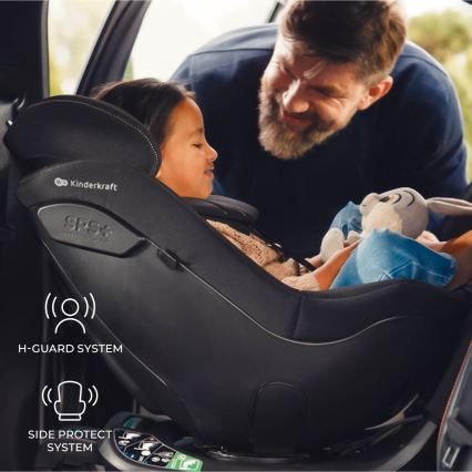 KINDERKRAFT - Автокресло с въртяща се база I-GUARD PRO i-Size 61-105 см черно