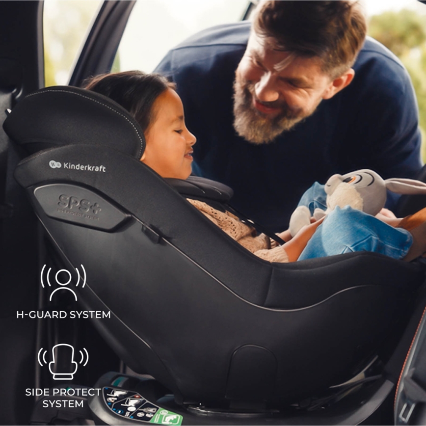 KINDERKRAFT - Автокресло с въртяща се база I-GUARD PRO i-Size 61-105 см черно