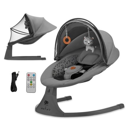 KINDERKRAFT - Бебешка люлка с мелодия 2в1 LUMI 4xAAA тъмен