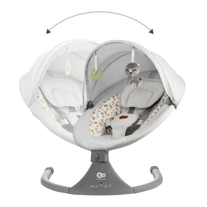 KINDERKRAFT - Бебешка люлка с мелодия 2в1 LUMI светлосив
