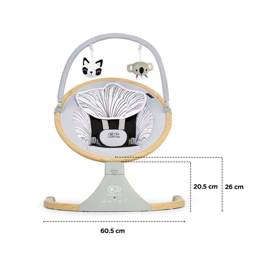 KINDERKRAFT - Бебешка вибрираща люлка с мелодия 2в1 LUMI