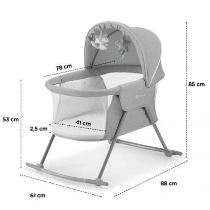 KINDERKRAFT - Бебешка кошара 3в1 LOVI сив
