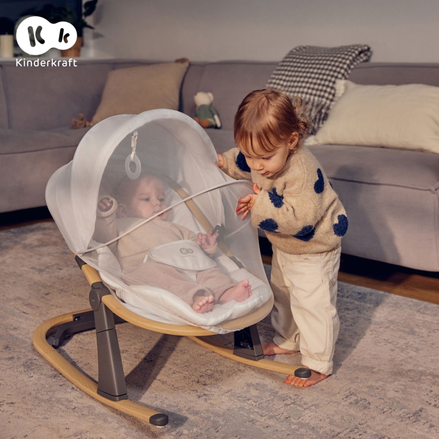KINDERKRAFT - Бебешки шезлонг ELSU сив