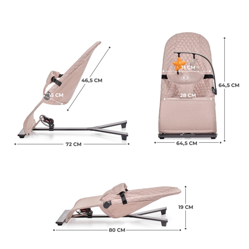 KINDERKRAFT - Бебешко шезлонгче MIMI бежово