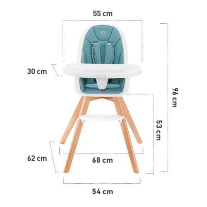 KINDERKRAFT - Бебешко столче за хранене 2в1 TIXI розово