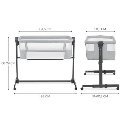 KINDERKRAFT - Бебешко креватче NESTE UP2 светлосиво