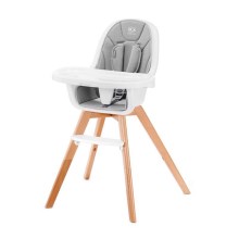 KINDERKRAFT - Бебешко столче за хранене 2в1 TIXI сиво