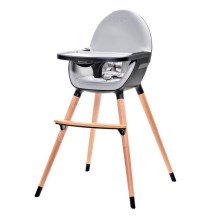 KINDERKRAFT - Бебешко столче за хранене FINI сиво/черно