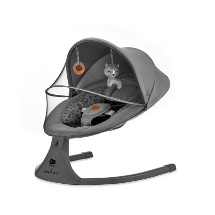 KINDERKRAFT - Детска люлка с мелодия 2в1 LUMI 4xAAA тъмно сива