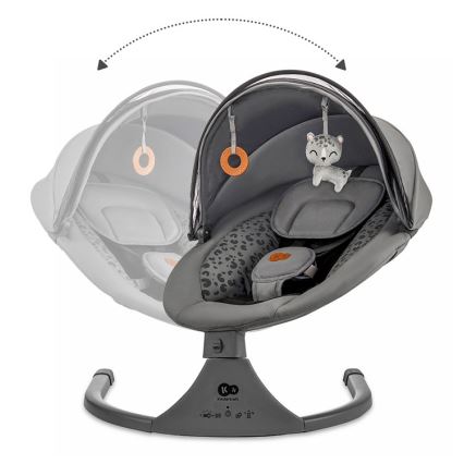 KINDERKRAFT - Детска люлка с мелодия 2в1 LUMI 4xAAA тъмно сива
