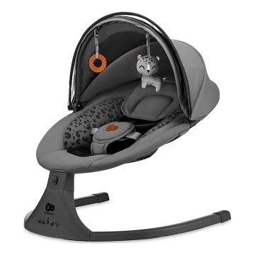 KINDERKRAFT - Детска люлка с мелодия 2в1 LUMI 4xAAA тъмно сива