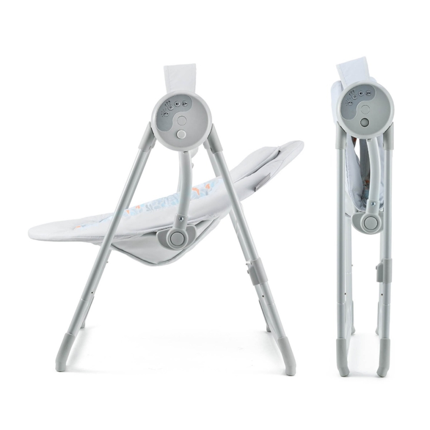 KINDERKRAFT - Детска люлка с мелодия SWINGEE сива 4xAAA/230V