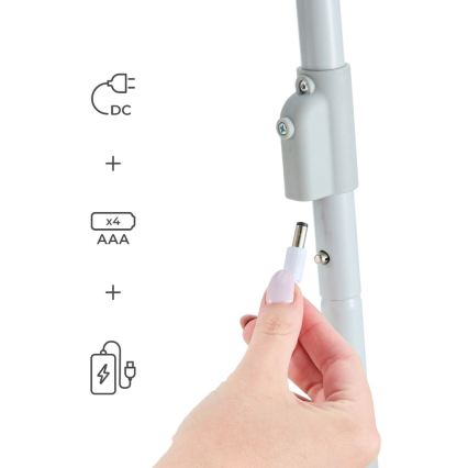 KINDERKRAFT - Детска люлка с мелодия SWINGEE сива 4xAAA/230V