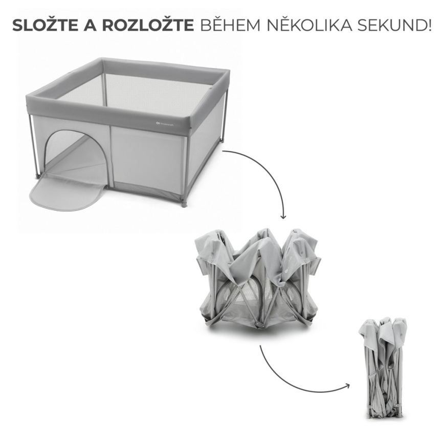 KINDERKRAFT - Детска ограда ZIKI сива