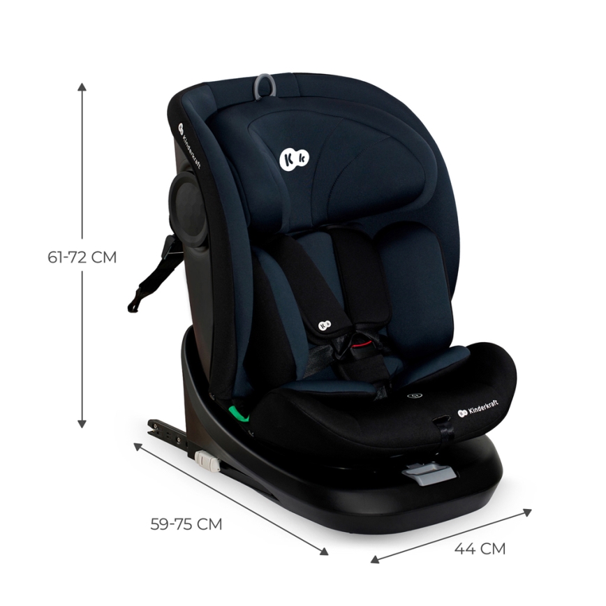 KINDERKRAFT - Детска автомобилна седалка I-GROW i-Size (40-150 см) черна
