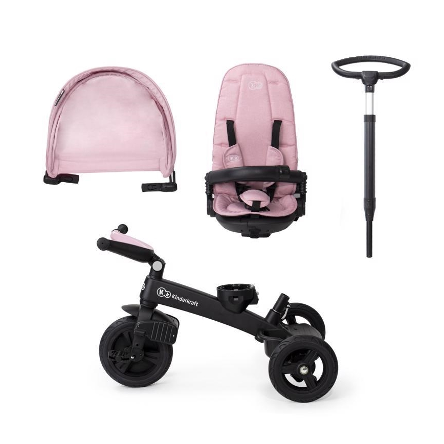 KINDERKRAFT - Детска триколка 5v1 EASYTWIST розова/черна