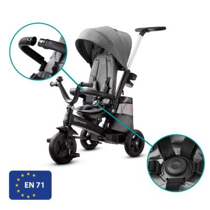 KINDERKRAFT - Детска триколка 5v1 EASYTWIST сива/черна