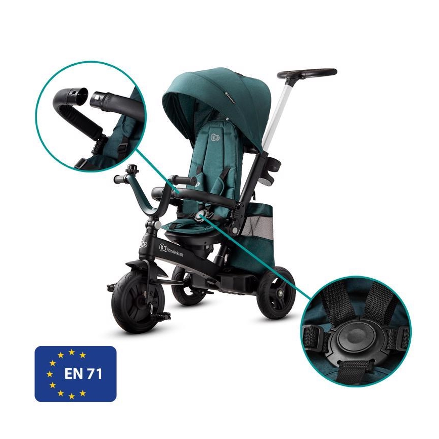 KINDERKRAFT - Детска триколка 5v1 EASYTWIST зелена/черна