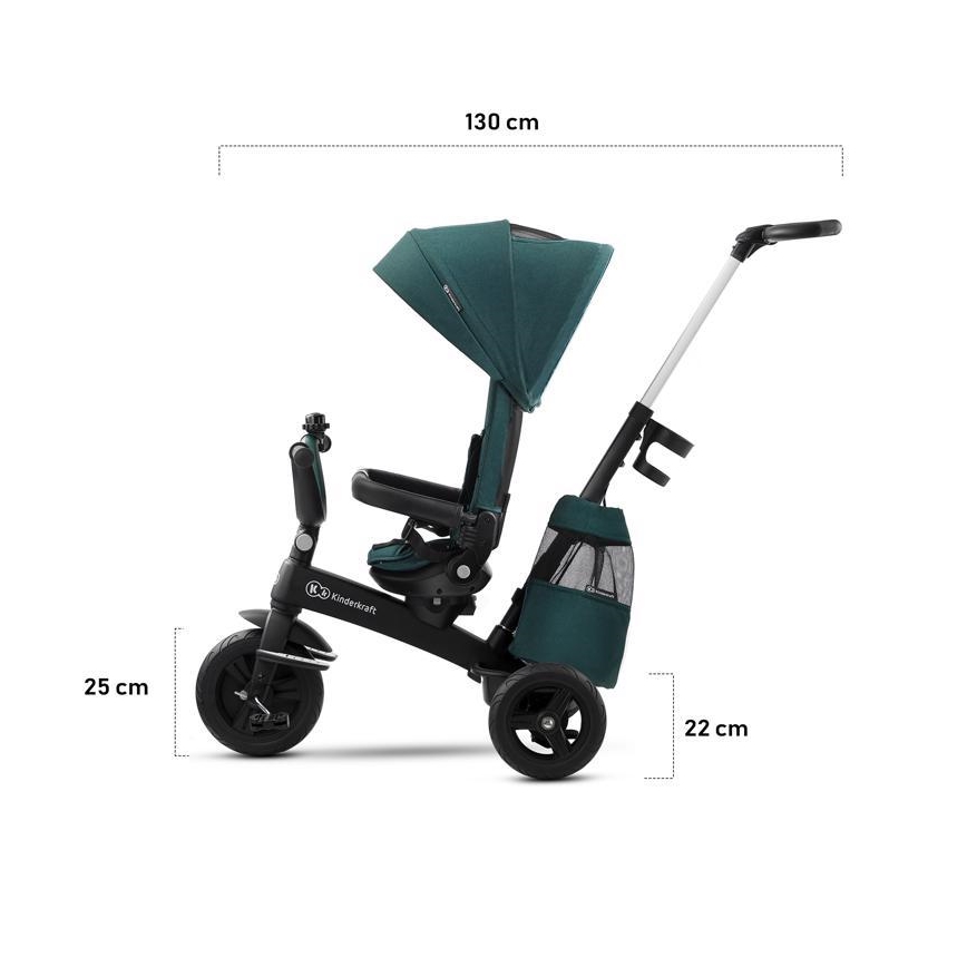 KINDERKRAFT - Детска триколка 5v1 EASYTWIST зелена/черна