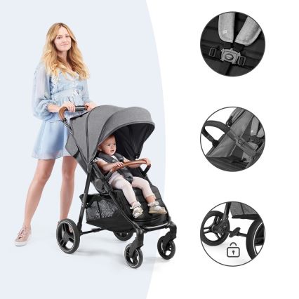 KINDERKRAFT - Детска количка GRANDE PLUS сив