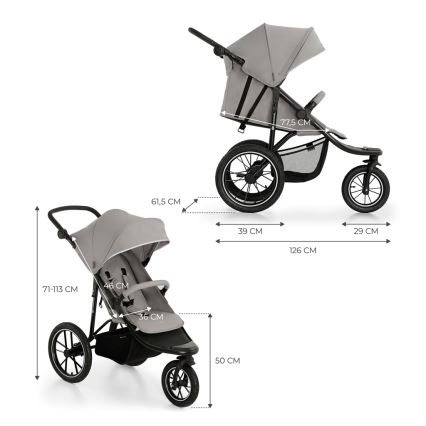 KINDERKRAFT - Детска количка HELSI2 сив