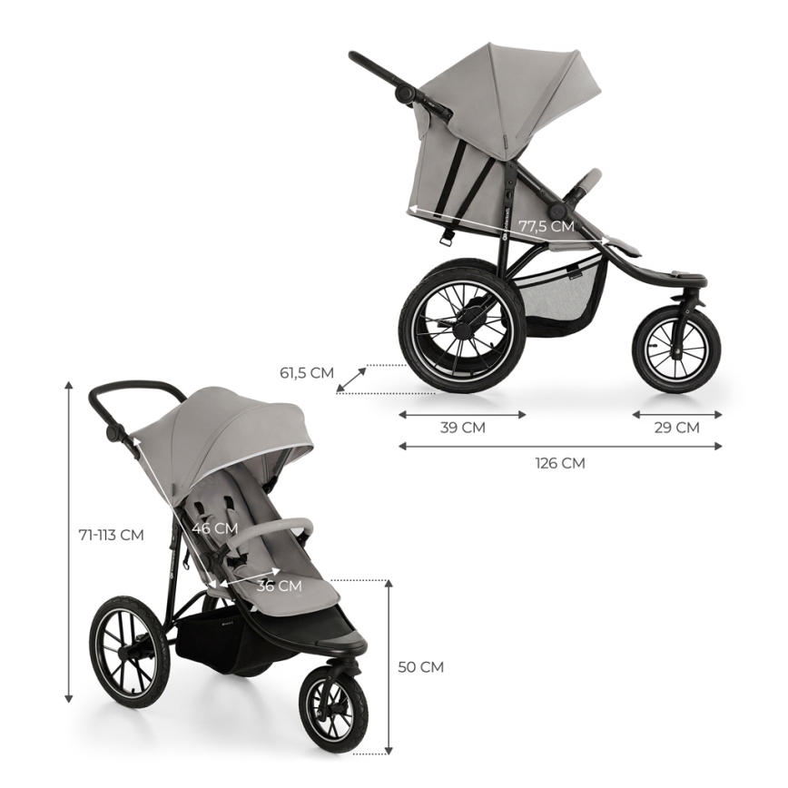 KINDERKRAFT - Детска количка HELSI2 сив