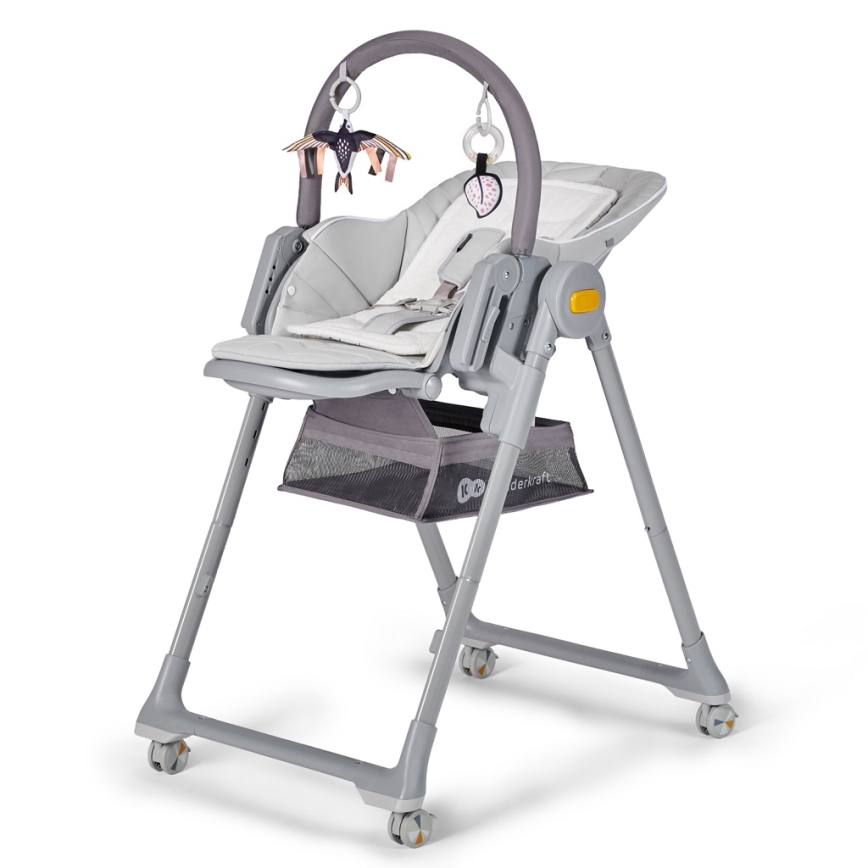 KINDERKRAFT - Детско столче за хранене 2в1 LASTREE сив