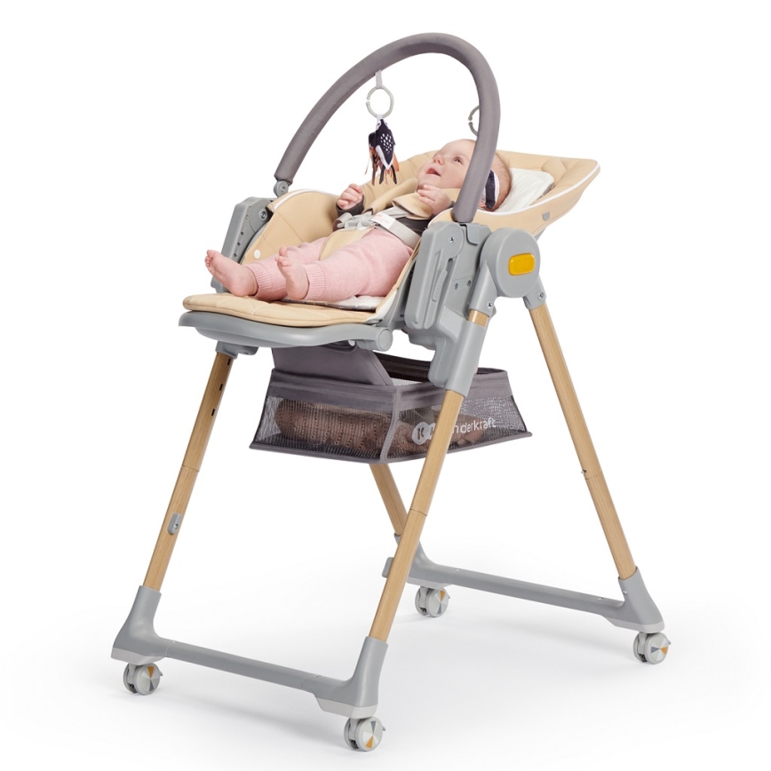 KINDERKRAFT - Детско столче за хранене 2в1 LASTREE сив