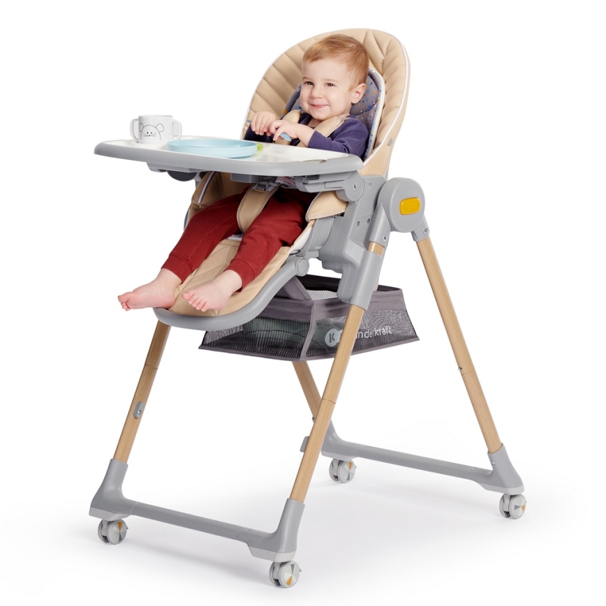 KINDERKRAFT - Детско столче за хранене 2в1 LASTREE сив