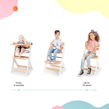 KINDERKRAFT - Детско столче за хранене ENOCK с възглавнички сиво/бяло