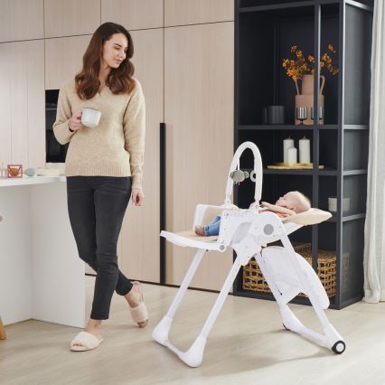 KINDERKRAFT - Детско столче за хранене 2 в 1 TUMMIE бежово