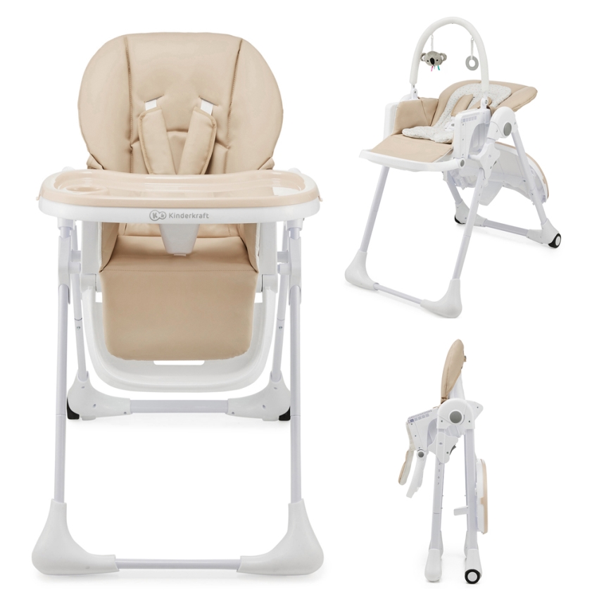 KINDERKRAFT - Детско столче за хранене 2 в 1 TUMMIE бежово
