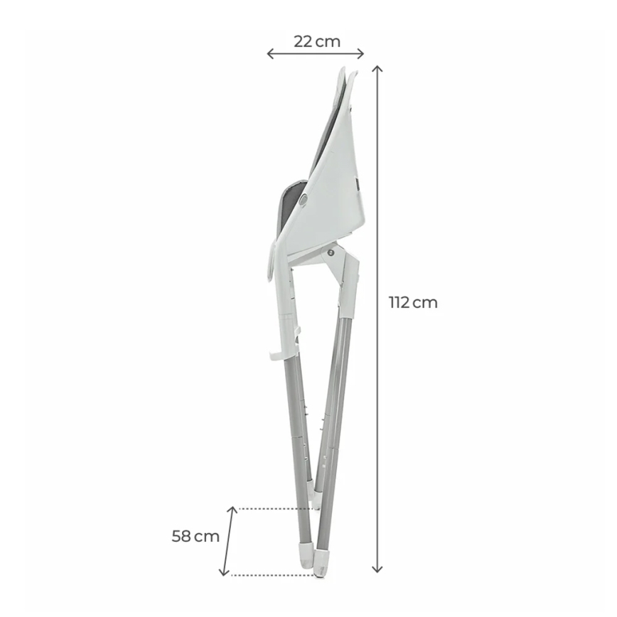 KINDERKRAFT - Детско столче за хранене 2в1 DINNLY сив