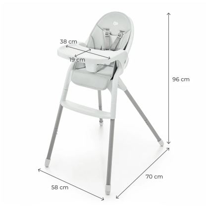 KINDERKRAFT - Детско столче за хранене 2в1 DINNLY сив