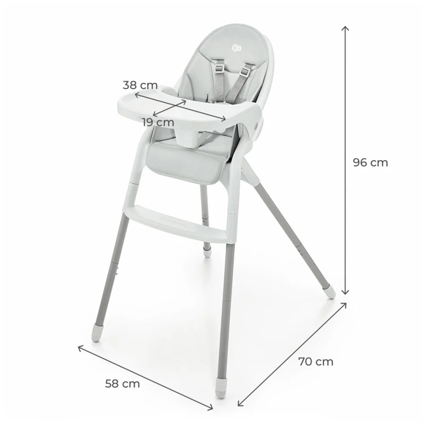 KINDERKRAFT - Детско столче за хранене 2в1 DINNLY сив