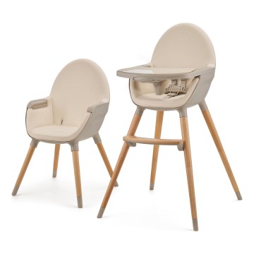 KINDERKRAFT - Детско столче за хранене 2v1 FINI2 бук/бежов