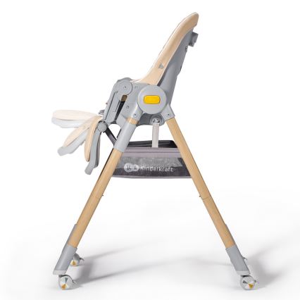 KINDERKRAFT - Детско столче за хранене 2в1 LASTREE бежово/сиво