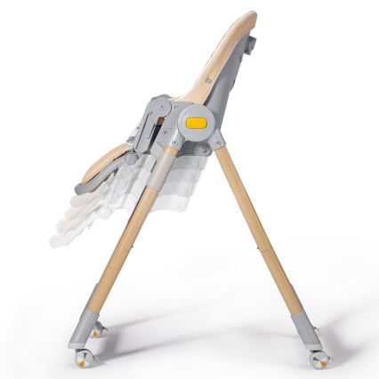 KINDERKRAFT - Детско столче за хранене 2в1 LASTREE бежово/сиво