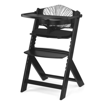 KINDERKRAFT - Детско столче за хранене ENOCK Premium с подплатена седалка в черно
