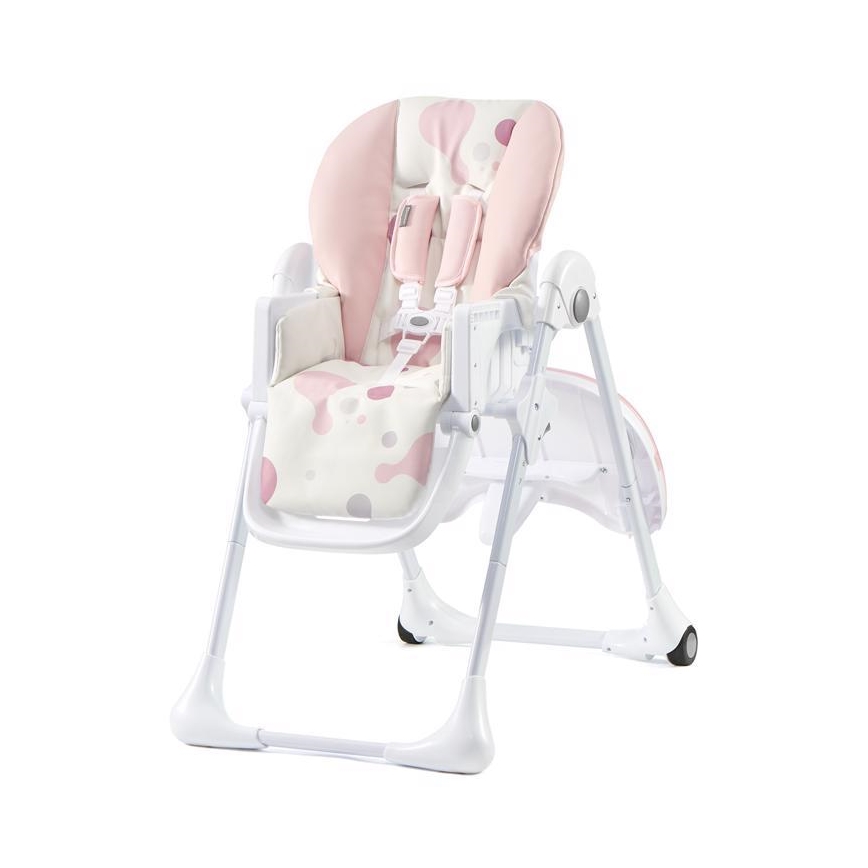 KINDERKRAFT - Детско столче за хранене YUMMY розово/бяло