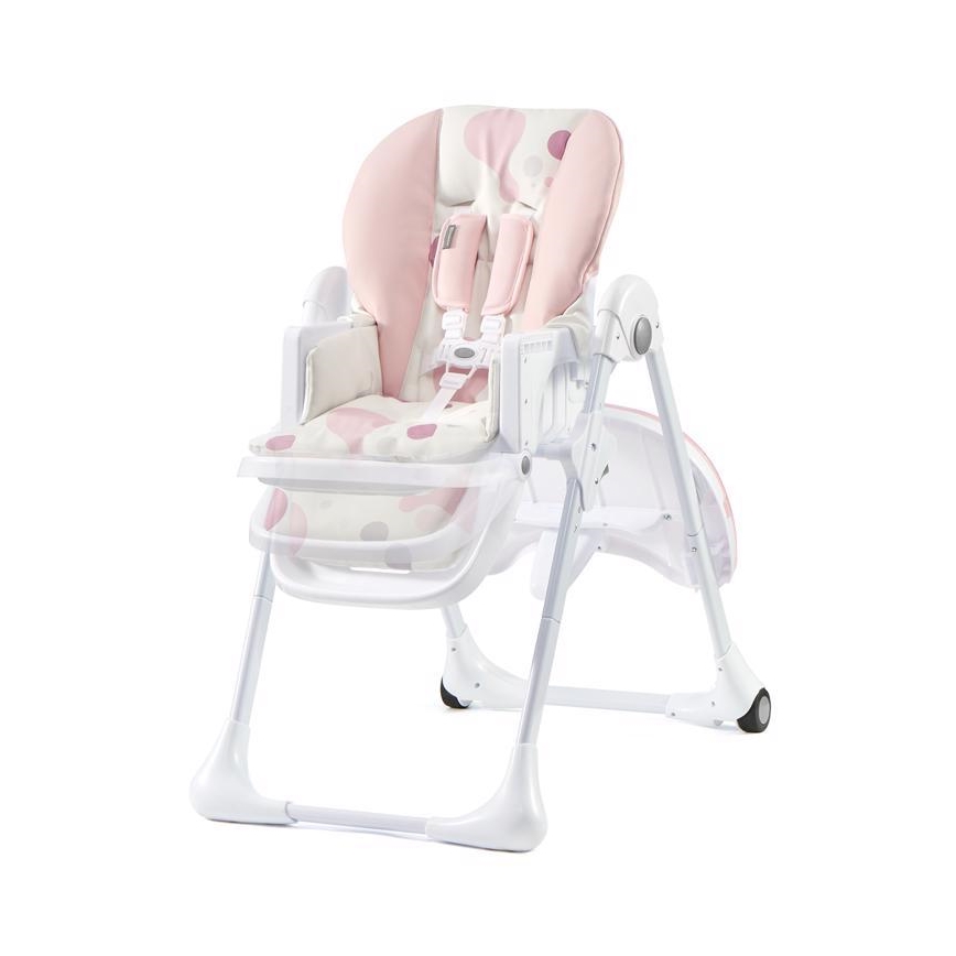 KINDERKRAFT - Детско столче за хранене YUMMY розово/бяло