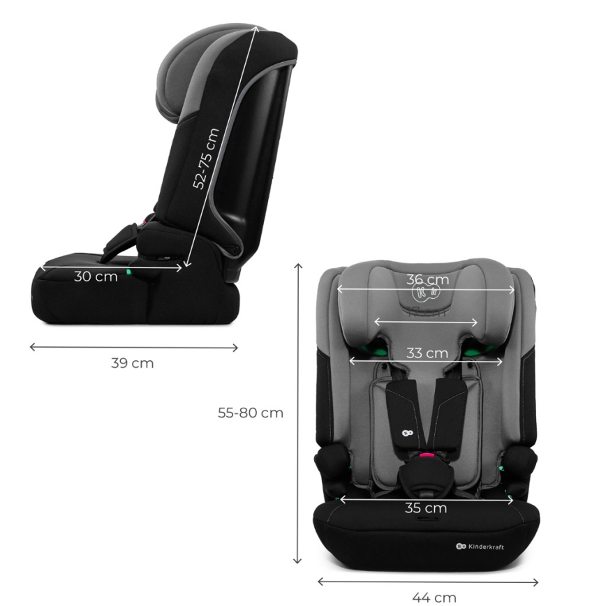 KINDERKRAFT - Детско столче за кола I-COMFY i-Size 76-150 cm сиво