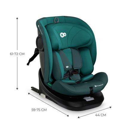 KINDERKRAFT - Детско столче за кола с въртяща се основа I-GROW i-Size 40-150 см тюркоазено