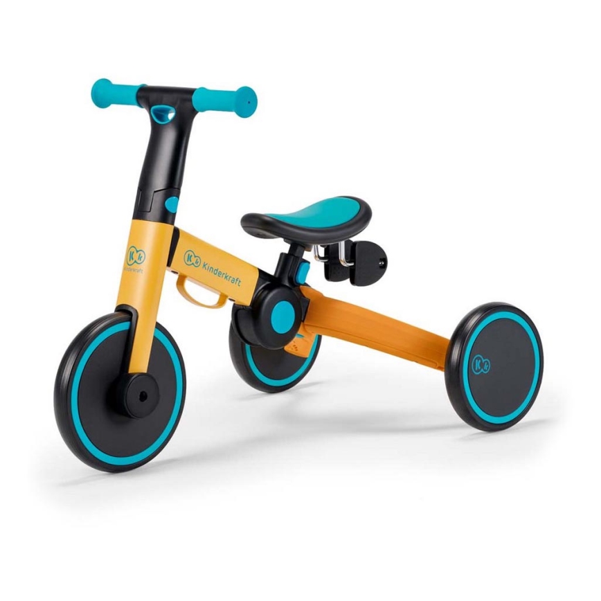 KINDERKRAFT - Детско колело за бутане 3в1 4TRIKE жълт/тюркоаз