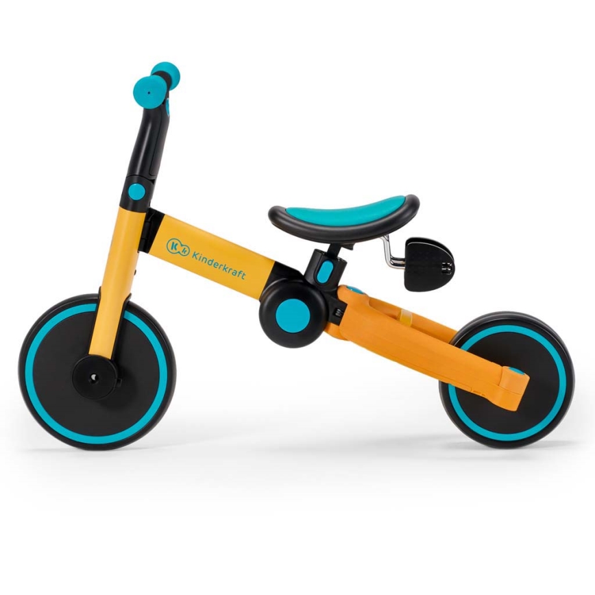 KINDERKRAFT - Детско колело за бутане 3в1 4TRIKE жълт/тюркоаз
