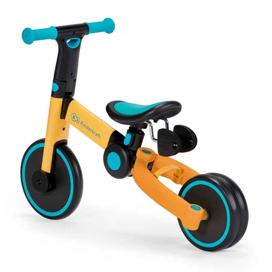 KINDERKRAFT - Детско колело за бутане 3в1 4TRIKE жълт/тюркоаз