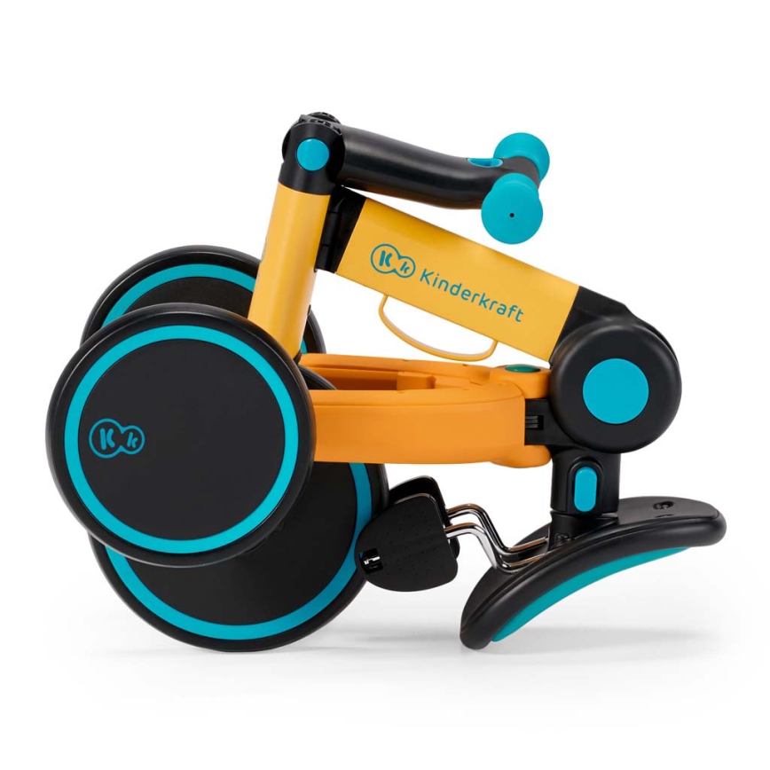 KINDERKRAFT - Детско колело за бутане 3в1 4TRIKE жълт/тюркоаз