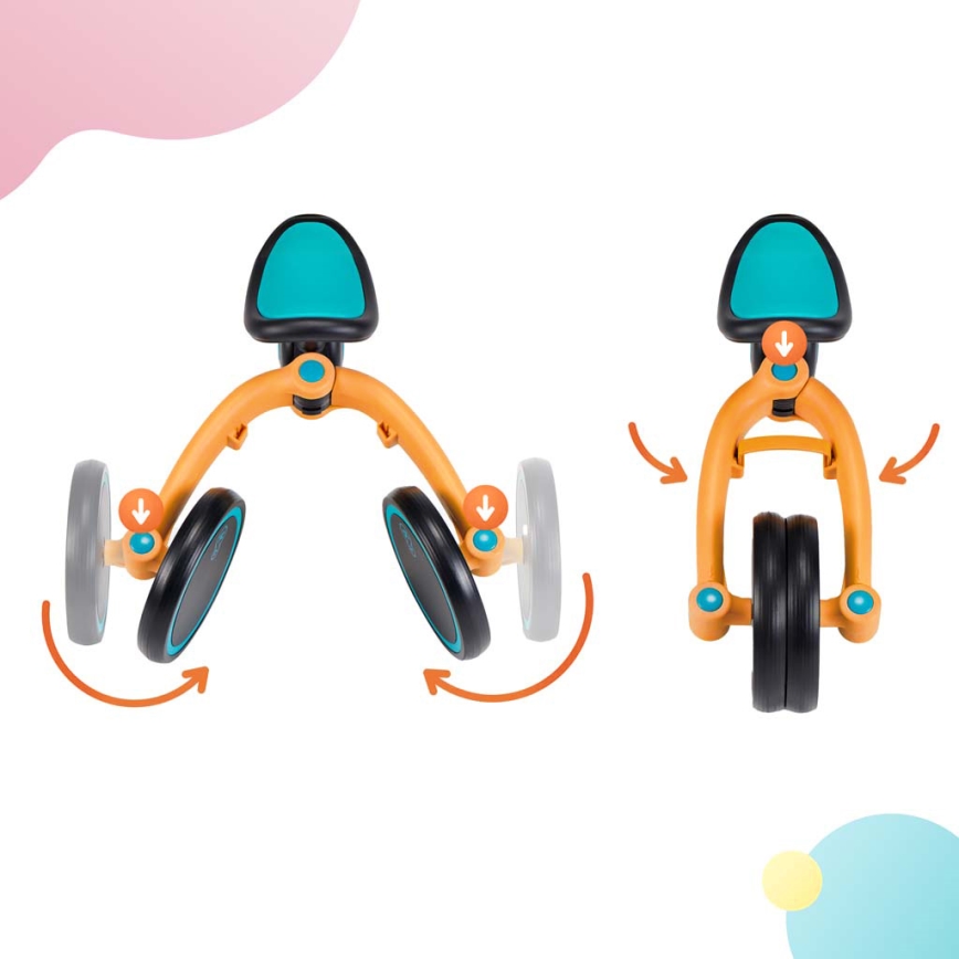 KINDERKRAFT - Детско колело за бутане 3в1 4TRIKE жълт/тюркоаз